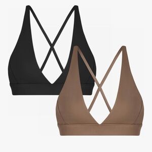 Cross-Back Bras in Black and Brown